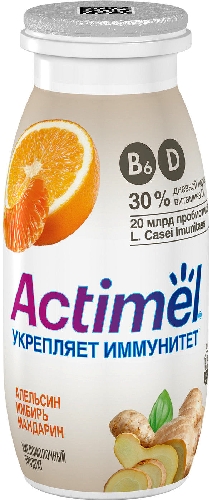 Напиток Actimel Апельсин мандарин имбирь 2.5% 100мл