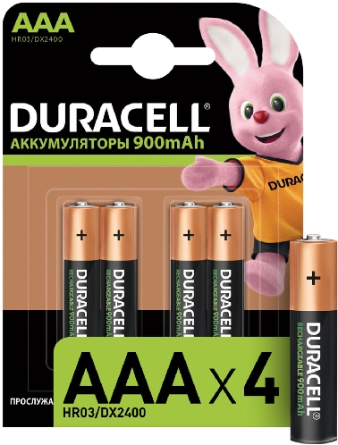 Аккумуляторные батарейки Duracell Turbo AAA 4шт