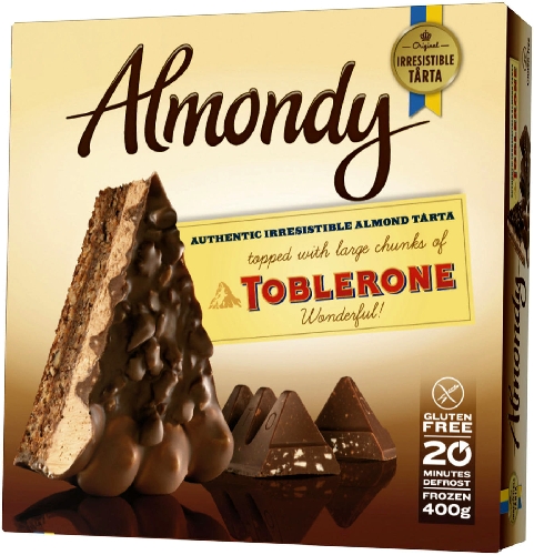 Торт Almondy Миндальный с кусочками Toblerone замороженный 400г