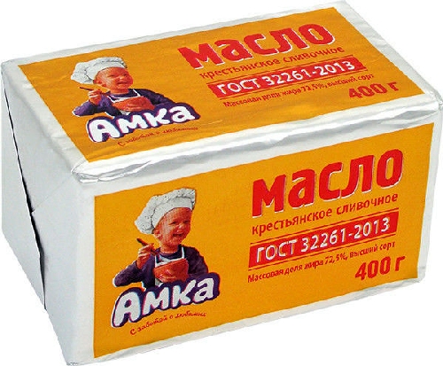 Масло сладко-сливочное Амка Крестьянское 72.5%