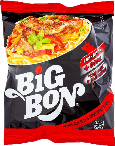 Лапша Big Bon со вкусом говядины+соус 75г