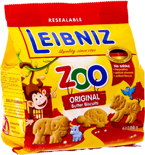 Печенье Leibniz Zoo с фигурками животных 100г