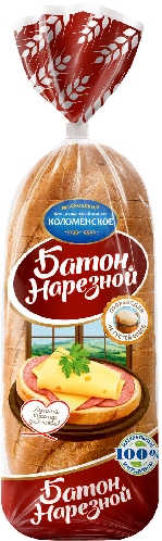 Хлеб Коломенское Батон нарезной 400г  