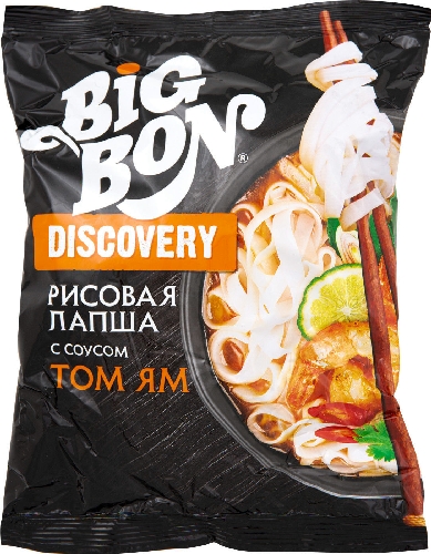 Лапша Big Bon Discovery Рисовая по-тайски с соусом Том Ям 65г