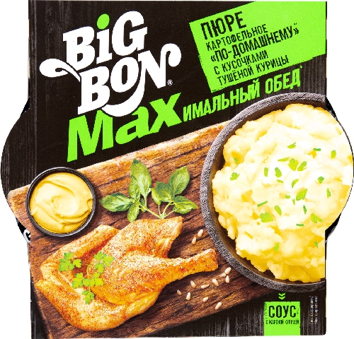 Пюре Big Bon картофельное по-домашнему с кусочками тушеной курицы и соусом с жареной курицей 110г