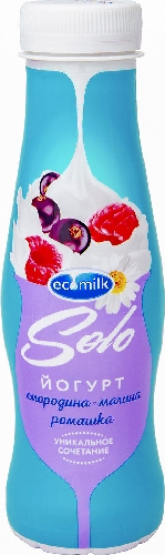 Йогурт питьевой Ecomilk Solo Смородина-Малина-Ромашка 2.8% 290г