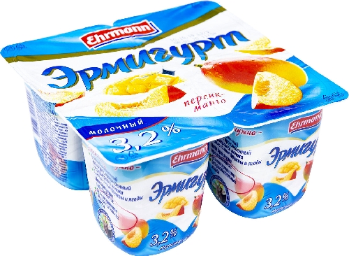 Продукт йогуртный Эрмигурт Персик-Манго 3.2%