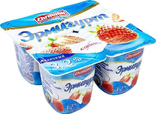 Продукт йогуртный Эрмигурт Клубника 3.2%