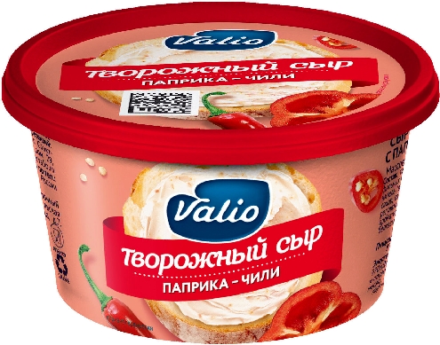 Сыр творожный Valio с паприкой и перцем чили 66% 150г