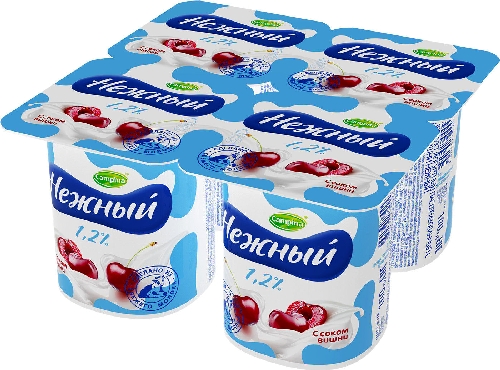 Продукт йогуртный Campina Нежный с вишневым соком 1.2% 4шт*100г
