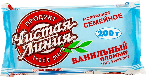 Мороженое Чистая Линия пломбир ванильный  Москва
