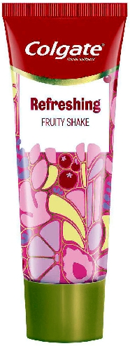 Зубная паста Colgate Fruity Shake Фруктовый шейк с нотками сладких ягод и свежих цитрусовых освежающая 75мл