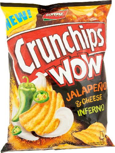 Чипсы Crunchips WoW со вкусом перца халапеньо и сливочного сыра 110г
