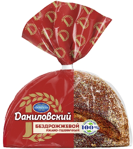 Хлеб бездрожжевой Даниловский ржано-пшеничный нарезка  