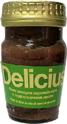 Анчоусы Delicius филе в растительном масле 78г