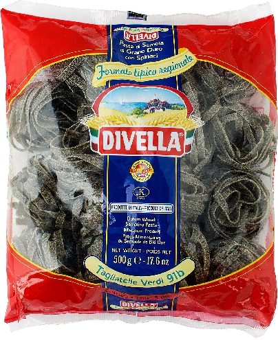 Макароны Divella Tagliatelle Verdi со шпинатом гнезда 500г