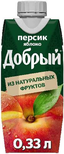 Нектар Добрый Персик-яблоко 330мл 9004895