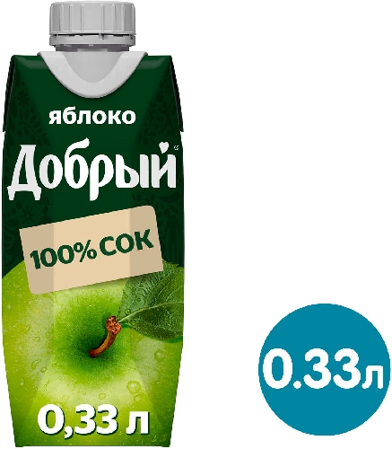 Сок Добрый Яблочный 330мл 9004048