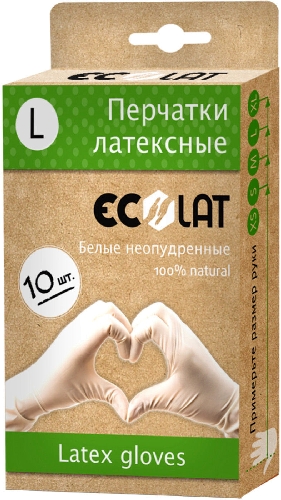 Перчатки EcoLat латексные белые размер  Фурманов