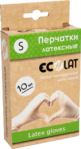 Перчатки EcoLat латексные белые размер
