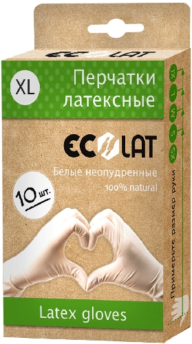 Перчатки EcoLat латексные белые размер  Киселевск