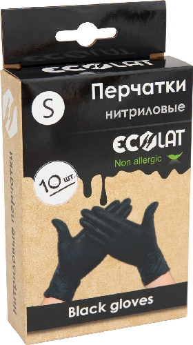 Перчатки EcoLat нитриловые черные размер  Щербинка