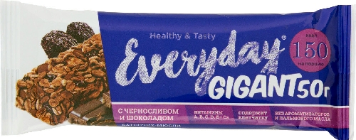 Батончик-мюсли Everyday Gigant Чернослив и шоколад 50г