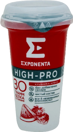 Напиток кисломолочный Exponenta Клубника-арбуз обезжиренный 250г