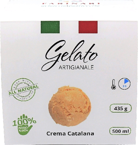 Мороженое Farinari Gelato Сливочное ремесленное Крем-брюле 8-11% 435г