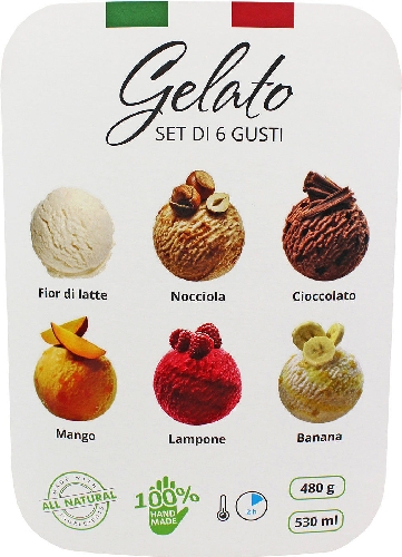 Мороженое Farinari Gelato Ассорти из 6 вкусов 480г