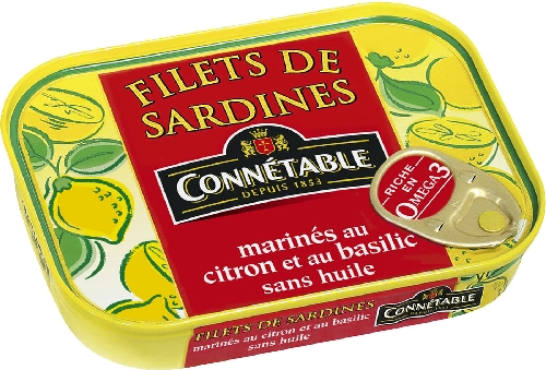 Филе сардин Connetable в маринаде с лимоном и базиликом 100г
