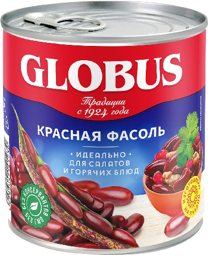 Фасоль Globus красная натуральная 400г