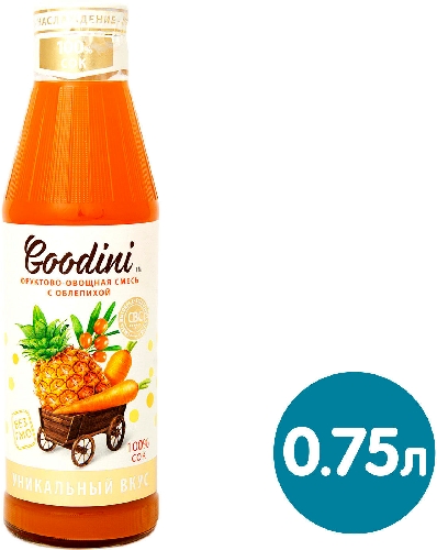 Сок Goodini Фруктово-овощная смесь с облепихой 750мл