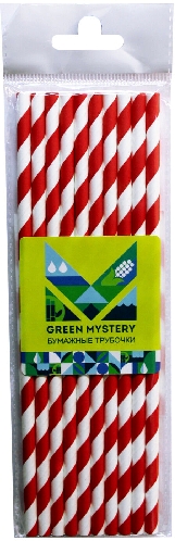 Трубочки бумажные Green Mystery Леденец 10шт 19.5см