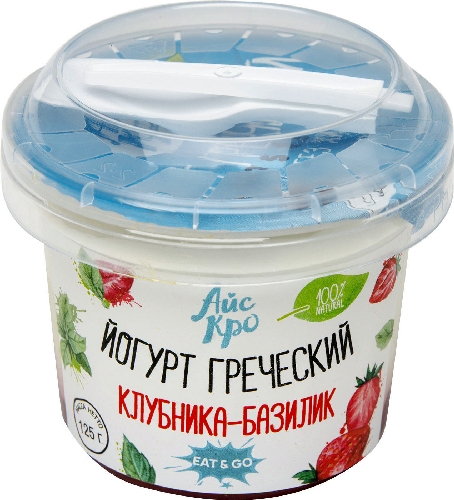 Йогурт Icecro Греческий Клубника Базилик 3% 125г