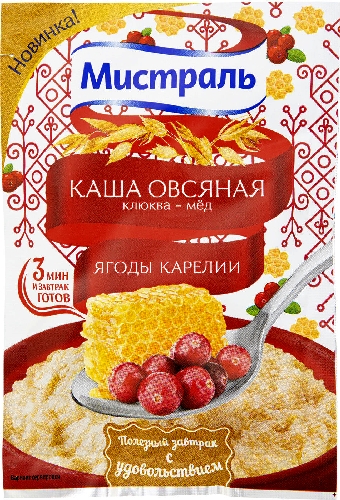 Каша Мистраль Овсяная Клюква-мед 40г  Курск