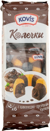 Пирожные Kovis Колечки с шоколадно-ореховым кремом 240г