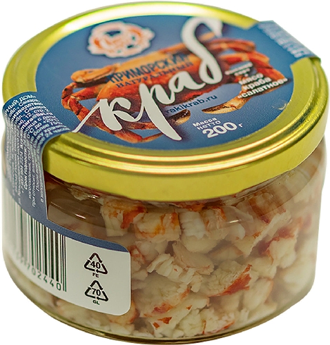 Консервы РАКиКРАБ Из мяса камчатского краба салатный 200г