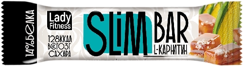 Батончик Lady Fitness Slim Bar Соленая карамель-Кукуруза с L-карнитином 35г
