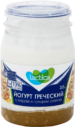 Йогурт Lactica Греческий с медом