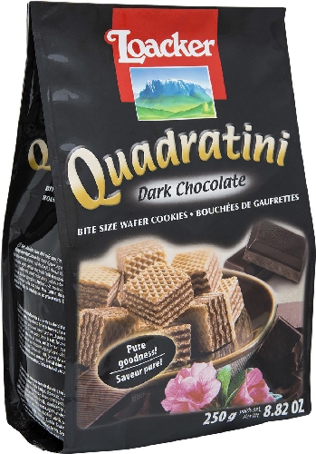 Вафли Loacker Quadratini Dark Chocolate 250г