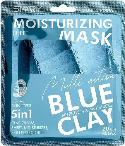 Крем-маска тканевая для лица Shary 5 в 1 Голубая глина 25г