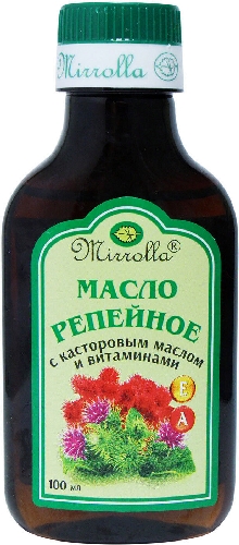 Масло косметическое Мирролла Репейное с касторовым маслом и витаминами 100мл