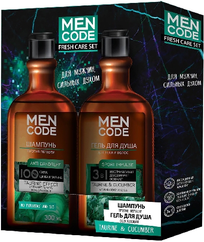 Подарочный набор Men code Fresh care set Гель для душа 300мл + Шампунь для волос 300мл в ассортименте