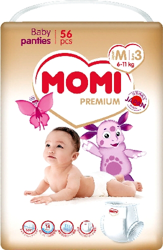Подгузники-трусики Momi Premium M №3 6-11кг 56шт