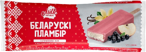Мороженое Milk Republic Белорусский Пломбир с ароматом ванили в оболочке из фруктового льда 15% 70г