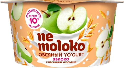 Десерт Nemoloko овсяный Яблоко с овсяными хлопьями 130г