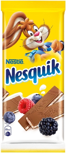 Шоколад Nesquik Молочный с молочной начинкой ягодами и злаками 100г