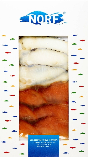 Ассорти рыбное Norf Кета-палтус подкопченное 100г