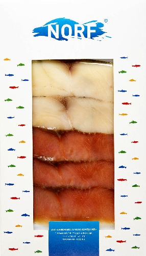 Ассорти рыбное Norf Кижуч-масляная подкопченное 100г